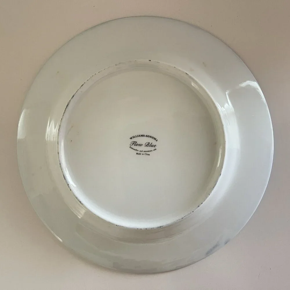 Williams Sonoma Flow Blue Salad Plate Dessert Floral Blue White